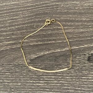 Vintage Gold Bar Bracelet Minimal Snake Chain